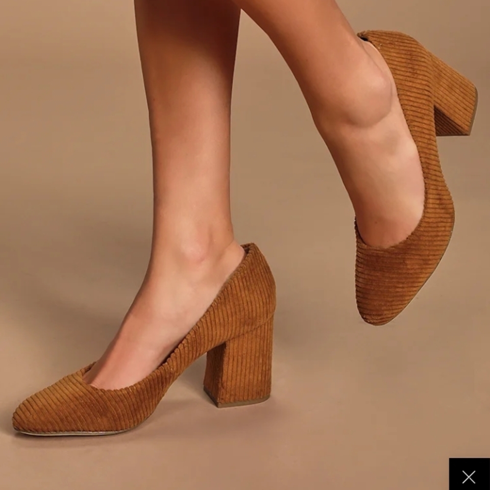 Elegant Brown Block Heel Pumps